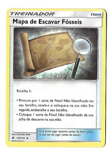 Pokemon Mapa De Escavar Fósseis Sol E Lua Luz Proibida Frete