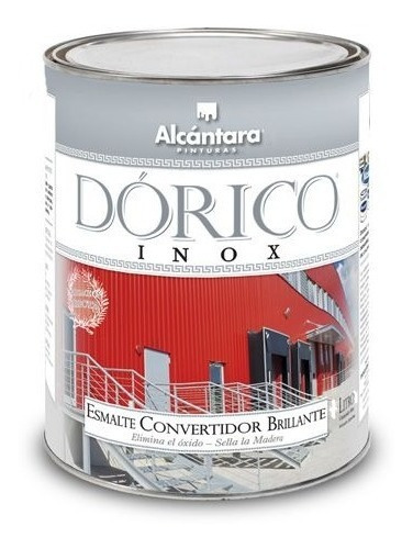 Esmalte Convertidor Antióxido Dórico Inox 1/2 L Alcántara Color Negro Brillante