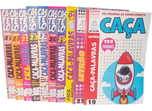 Box com 6 Revistas Coquetel - Caça Palavra Busca Fácil