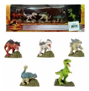 Mini Figuras Dinossauros Jurassic World 5 Miniaturas Mattel