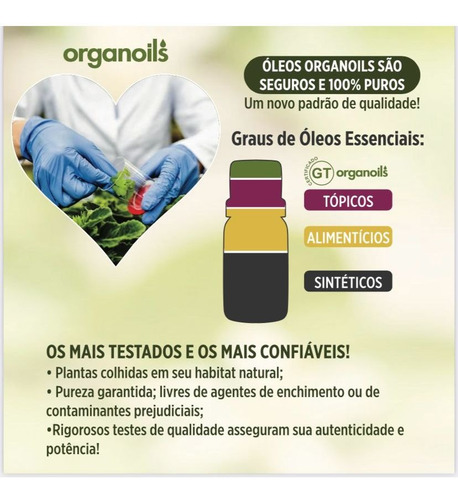 Óleo Essencial Peppermint 100% Puro 15ml Organoils
