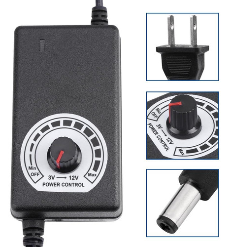 Convertidor Ca/cc 110v-240v A 3-12v 2a Con Enchufe Ee.uu.