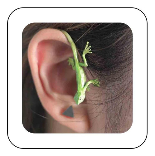 Sttiafay Pendientes De Oreja De Lagarto Verde Gecko Wrap Cra