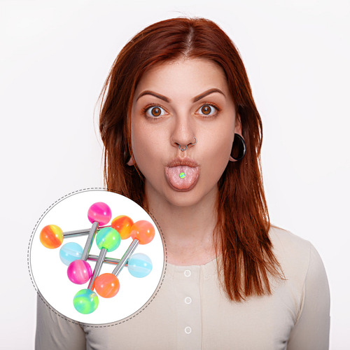 5 Pendientes Para Piercing En La Lengua: Acero Inoxidable, 2