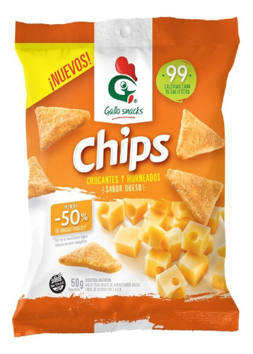 Galletitas De Arroz Chips Sabor A Queso Gallo X 50g