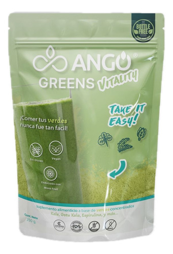 Jugo Verde. Angó Greens. Suplemento Alimenticio 250 Gr