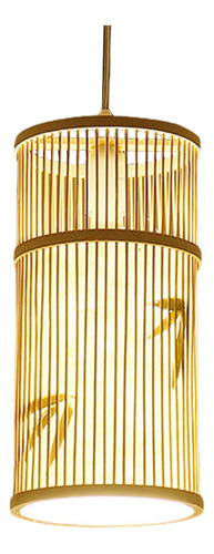 Lámpara Colgante De Bambú Tejida Para Comedor, Casa De Té