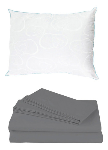 Juego De Sábanas + Almohada Ind. Size Dicasa Soft Osos Gris