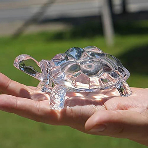 Figura De Tortuga De Cristal, Escultura De Animal, Adorno