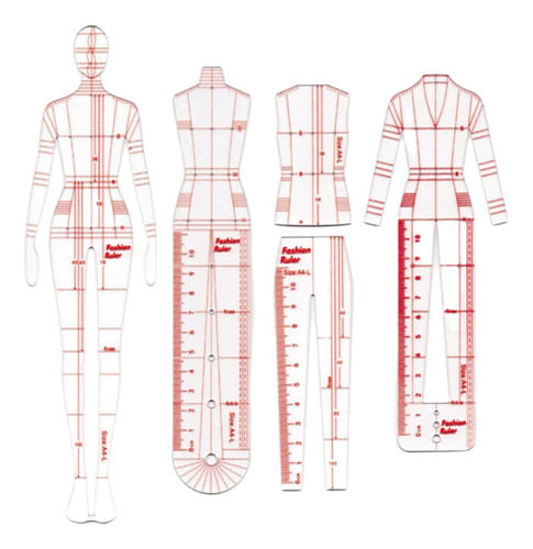 Plantilla De Figuras Con Reglas De Dibujo De Moda Para Bocet