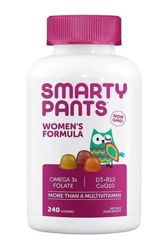 Smarty Pants Women's Omega 3s, D3, B12, Coq10,  240gomitas