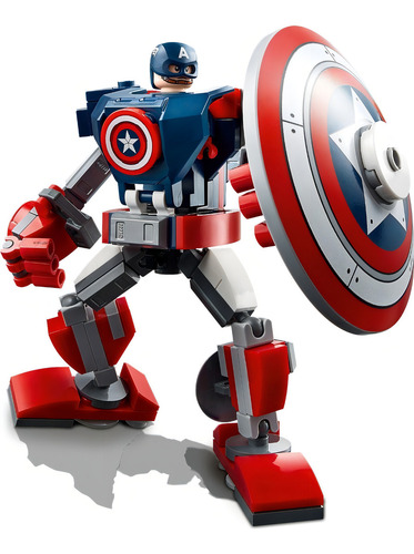 Juguete Lego Mecha Armor de Capitán América Marvel, número de piezas: 121
