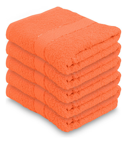 Gila Toalla Para Manos De Algodón Essentials I Paquete De 5 Color Coral Lisa