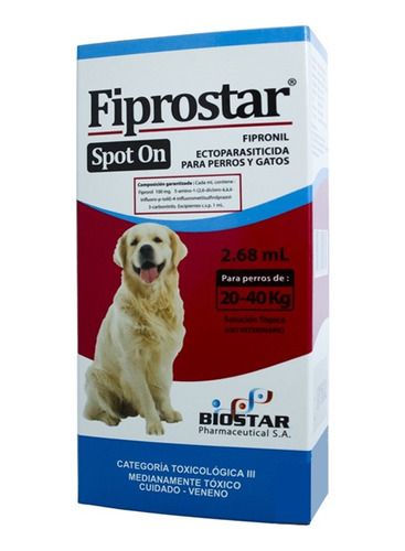 Fiprostar Spot On Ectoparasiticida Para Perro De 20 A 40 Kg 