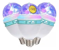 Comprar Set 3x2 Focos Bolicheros Giratorios 360° Fiesta Led Rgb