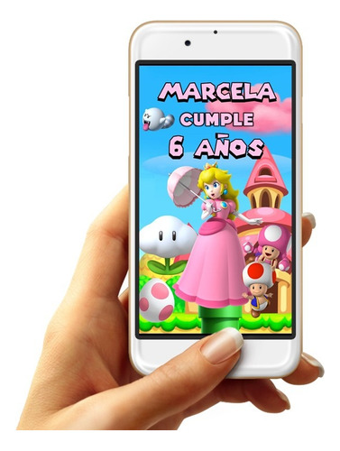 Video Invitación Digital Animada Princesa Peach Super Mario