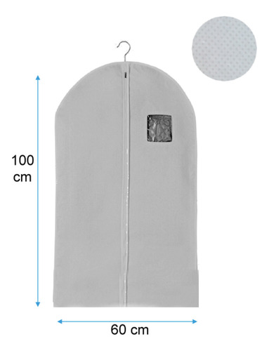 Pack X6 Cubre Traje Terno Gris 60x100cm Funda Ropa Tnt