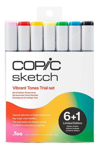 Marcador Copic Sketch Vivrant Tones Set 6+1 Serviciopapelero
