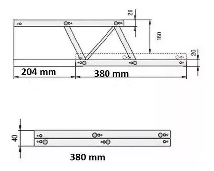 Mensula Bisagra Elevable Para Mesa Ratona 380 Mm Par 80kg - $ 2.574,37