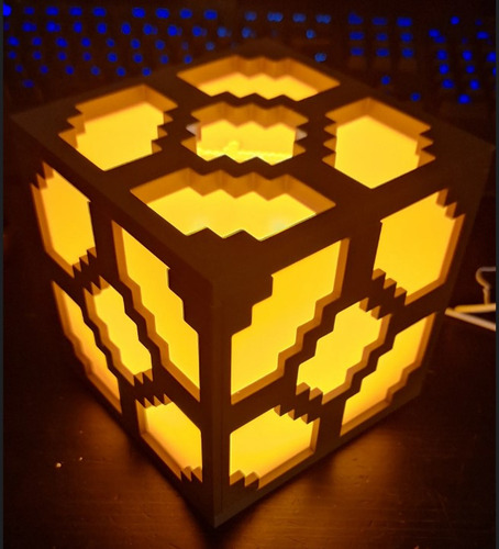 Minecraft Glowstone Lampara De Noche Led Mojang 3d Conregalo