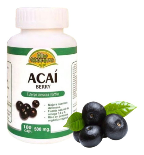 Acai Berry En Cápsulas 100 Uds De 500 Mg/registro Sanitario