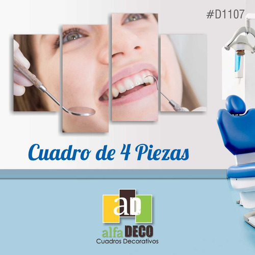 Cuadro Decorativo 4pzs Dentistas #d1107 Alfadeco