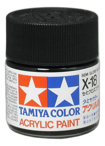 Tamiya Acrílico X18 Semi Gloss, Negro Tam81018.