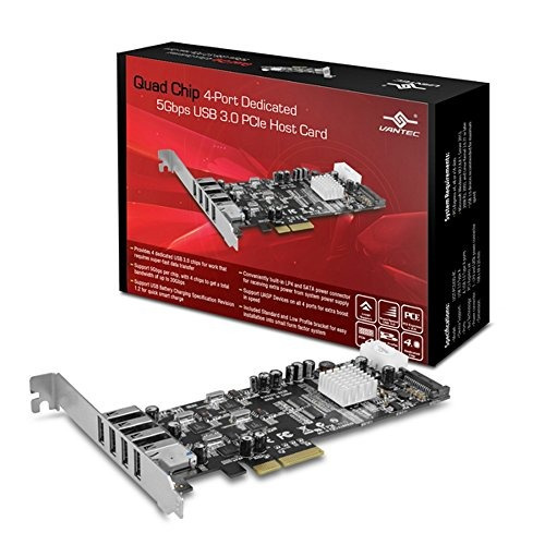 Vantec Quad Chip 4 Port Dedicated 5gbps Usb 3.0 Pcie Host