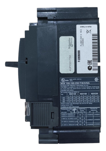 Disjuntor Nsx160h Mic 2.2g 160a 3p C16h3 - Schneider