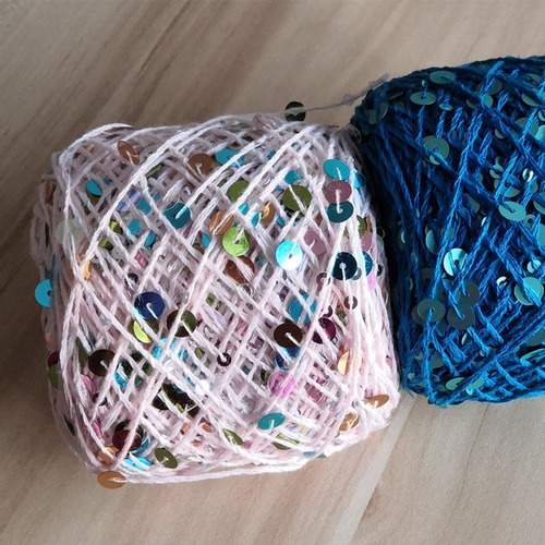 Hilo De Algodón Con Lentejuelas Para Tejer Muñecas, 50 Bolas