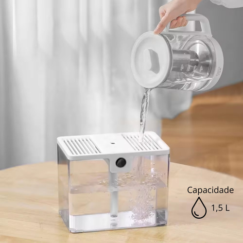 3 Umidificador Ar Ambiente Mesa 1,5 Litros Indicador Umidade
