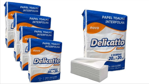 Papel Toalha Interfolha Luxo Banheiro 100% Virgem 5 Pacotes