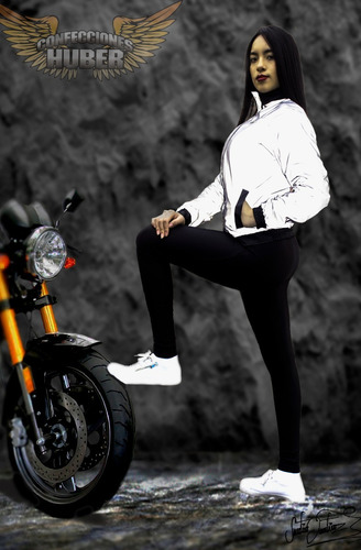Chaqueta Totalmente 100% Reflectiva Impermeable Para Moto