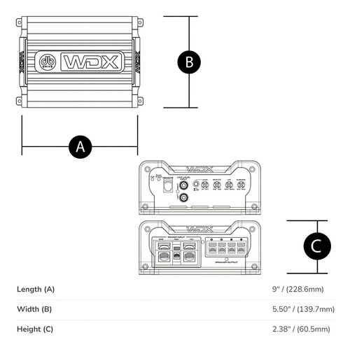 Amplificador Db Drive Wdx1000.1 1000w & Kit Instalación Cal4