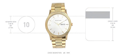 Reloj Analógico Titan Con Esfera Plateada Para Hombre - 1650ym05