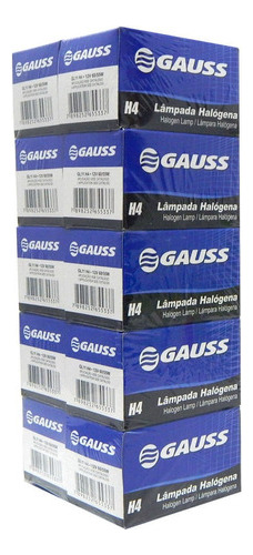 Kit C/ 10 Lâmpadas Automotivas Gauss H4 60/55w Halógena 12v