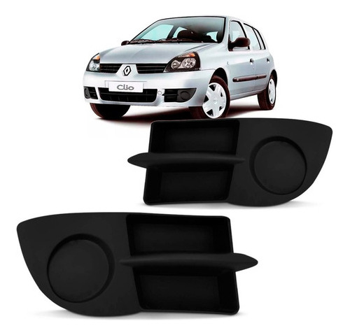 Par Grade Moldura Milha Renault Clio 06/2012 Sem Furo Oferta