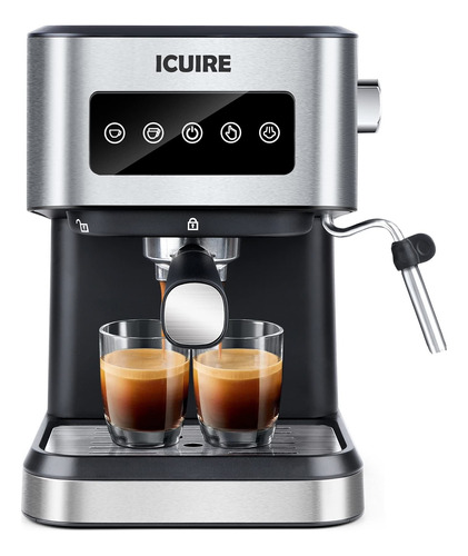 Icuire Maquina De Cafe Expreso Con Espumador De Leche, Cafet