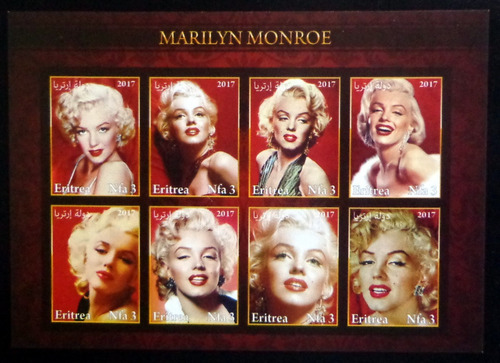 Eritrea, Bloq 8 Sellos S Dentar Marilyn Monroe 17 Mint L9863