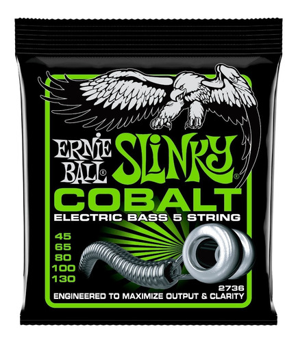 Ernie Ball Eb2736 Cobalt Encordado Bajo 5 Cuerdas 045 130