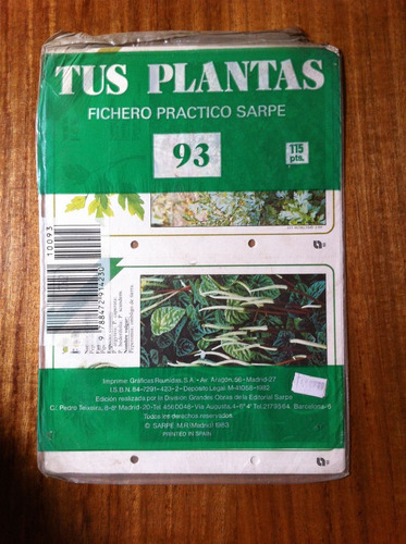Tus Plantas Fichero Practico Sarpe Nº 93 Antiguo