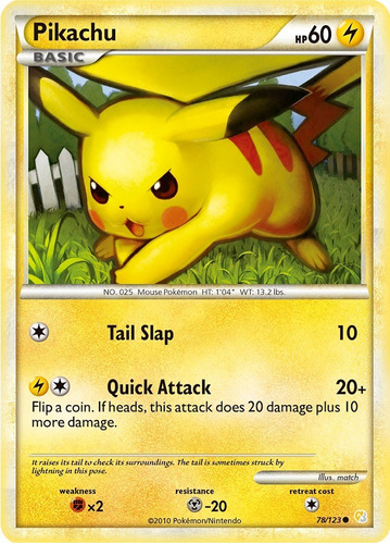 Cartas Pokemon Pikachu 78/123 Hgss Hs