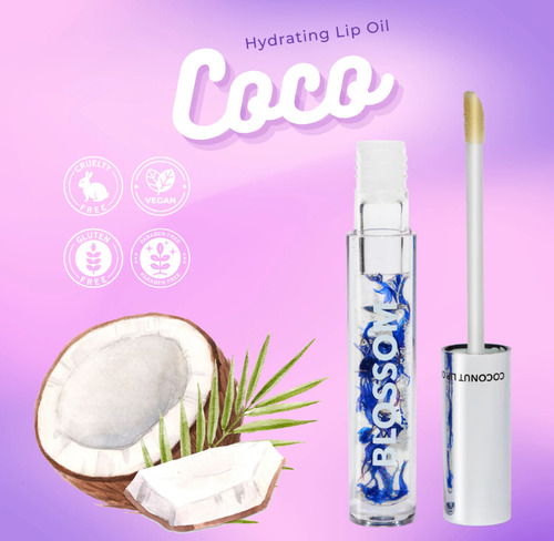 Brillo Labial Hidratante Blossom No Pegajoso Vegano 5.9ml Color Coconut
