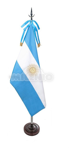 Bandera Ceremonia Arg Con Moño+bandera Prov Bs.as Con Moño