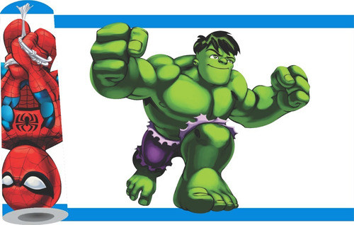 04 Adesivos Parede Faixa Border Super Herói Hulk