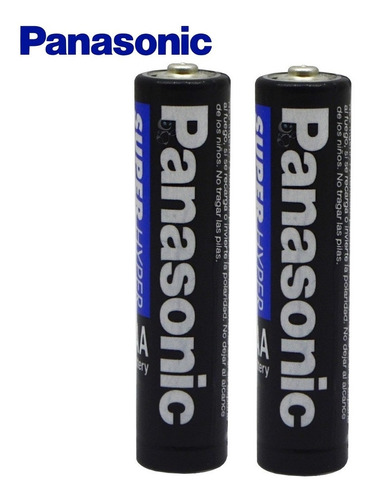 Par De Pilhas Palito Aaa Panasonic Super Hyper R03 1,5v