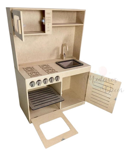 Cozinha Infantil Em Mdf: Diversão Com Fogão, Pia E Microonda