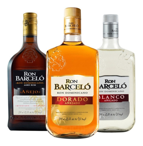 Ron Barceló X 3  Dorado + Añejo + Blanco - Combo 