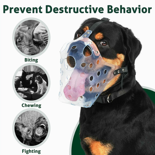Bozal Transparente Para Pitbull Rottweiler Talle Xl