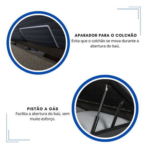 Bicama Box Com Baú Solteirão Suede 96x203 E Colchão Auxiliar Cor Bege